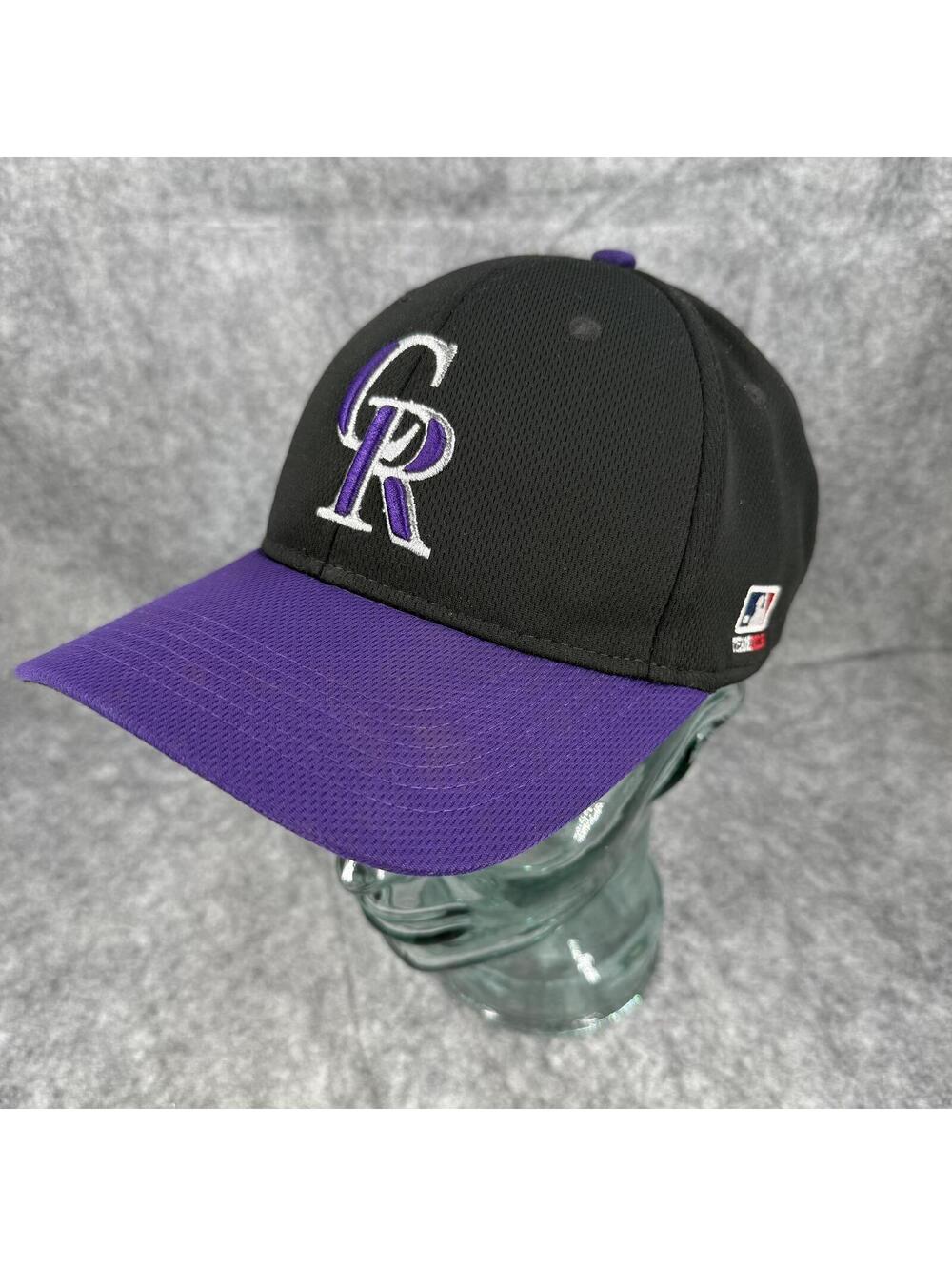 Team MLB Colorado Rockies Youth Adjustable Size Cap Hat Black Purple 457